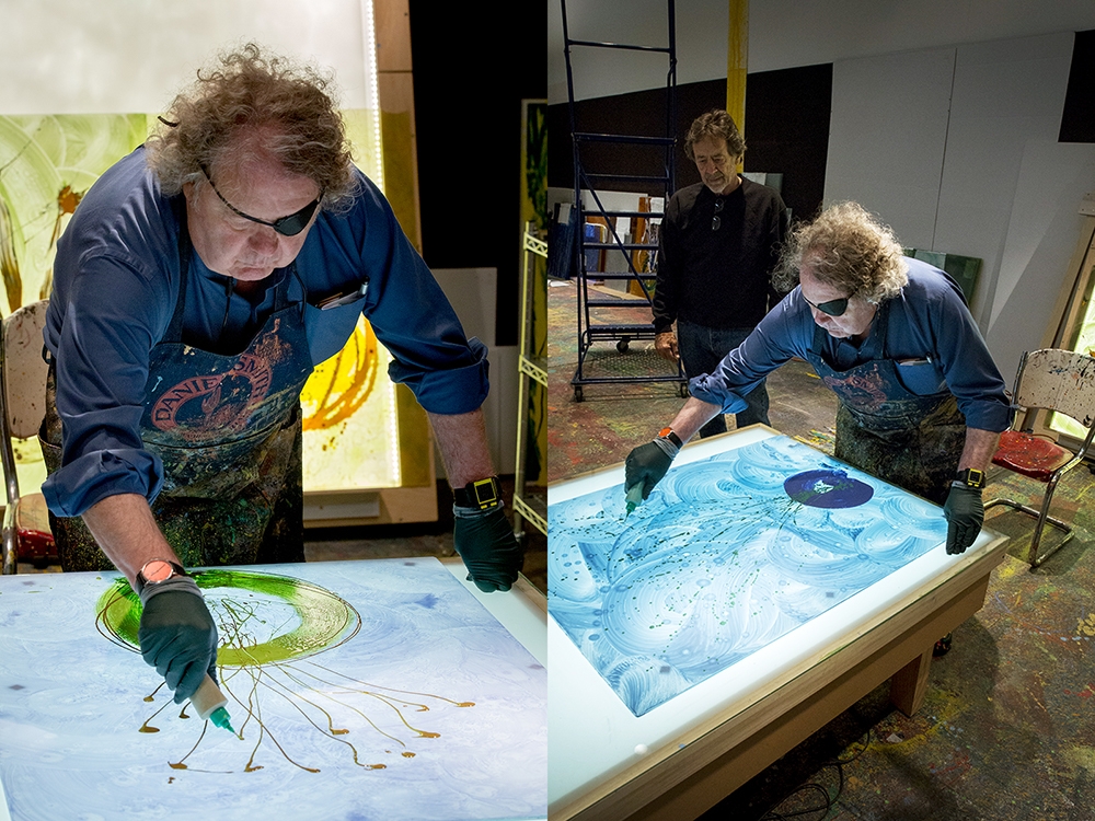 Chihuly and Parks Anderson in drawing studio, 2017