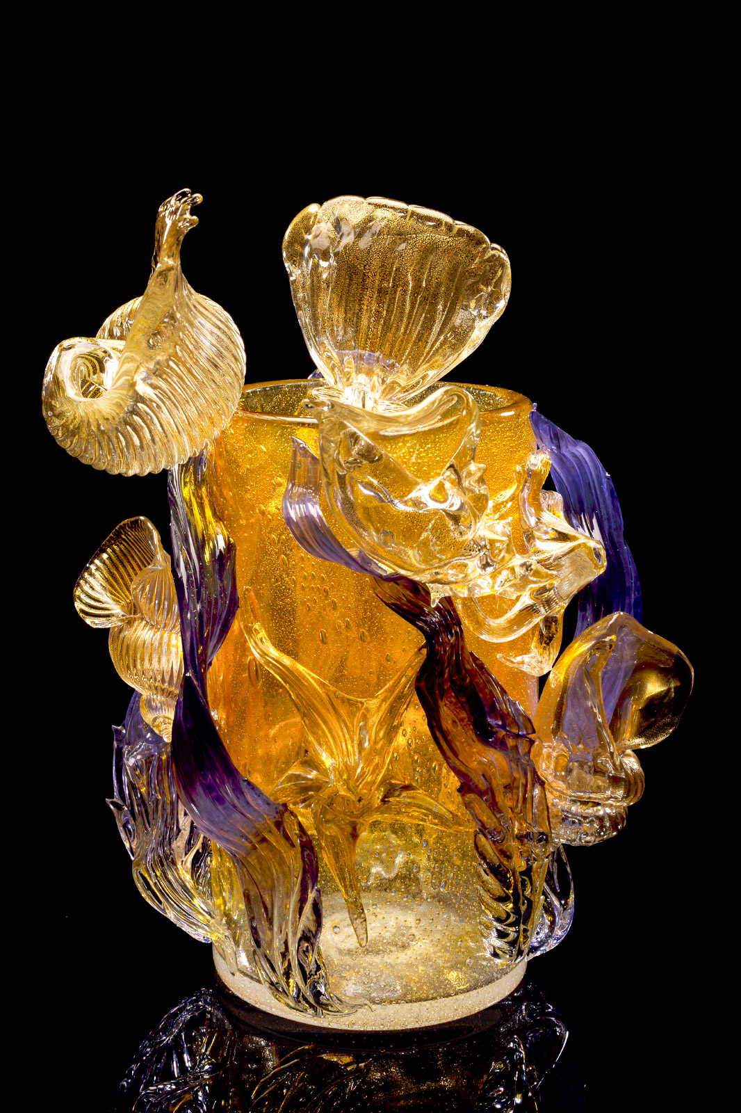 Dale Chihuly, Putti Sealife Cylinder #6, 2000, 18 x 12 x 14"