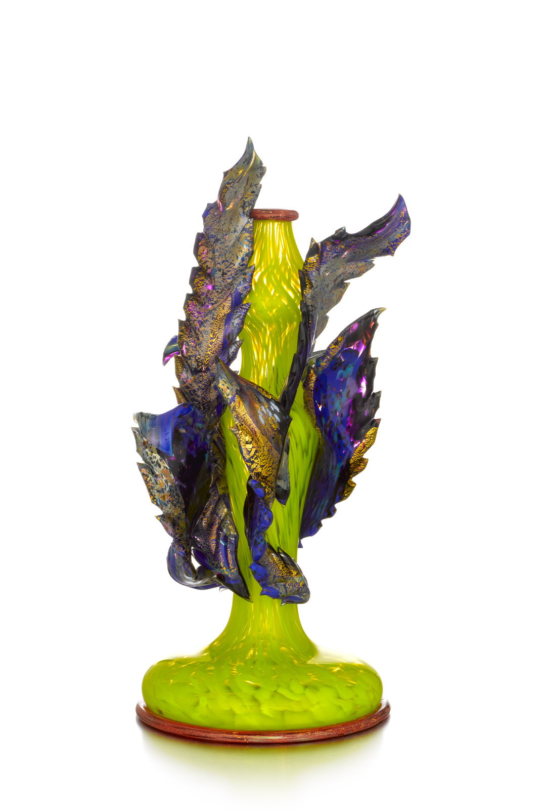 Dale Chihuly, Cassel Yellow Venetian with Gilded Lapis Lazuli Leaves, 2002