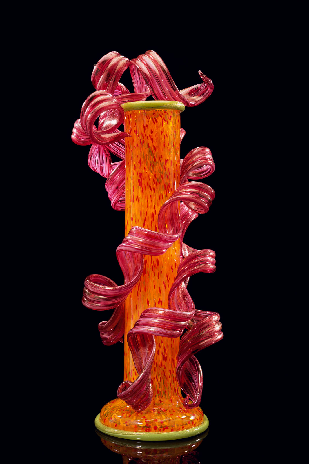 Marigold Venetian with Pink Clover Coils, 2002 by Dale Chihuly