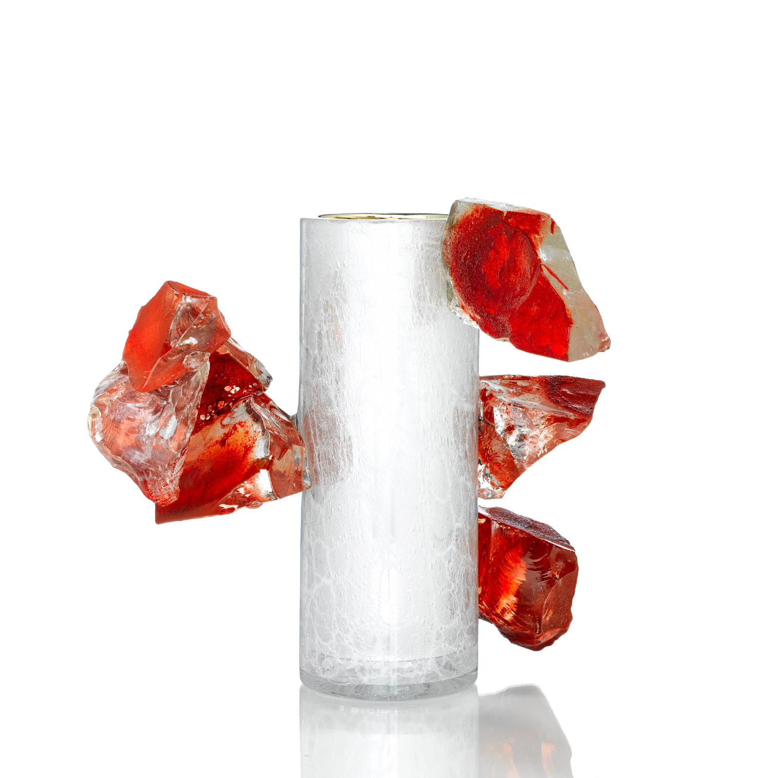 Dale Chihuly, Silvered Jerusalem Cylinder with Baltic Amber Crystals, 2010