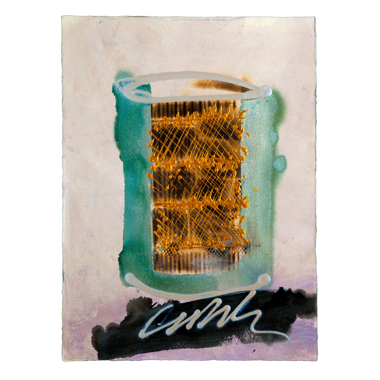 Burned Cylinder Drawing, 2013, by Dale Chihuly