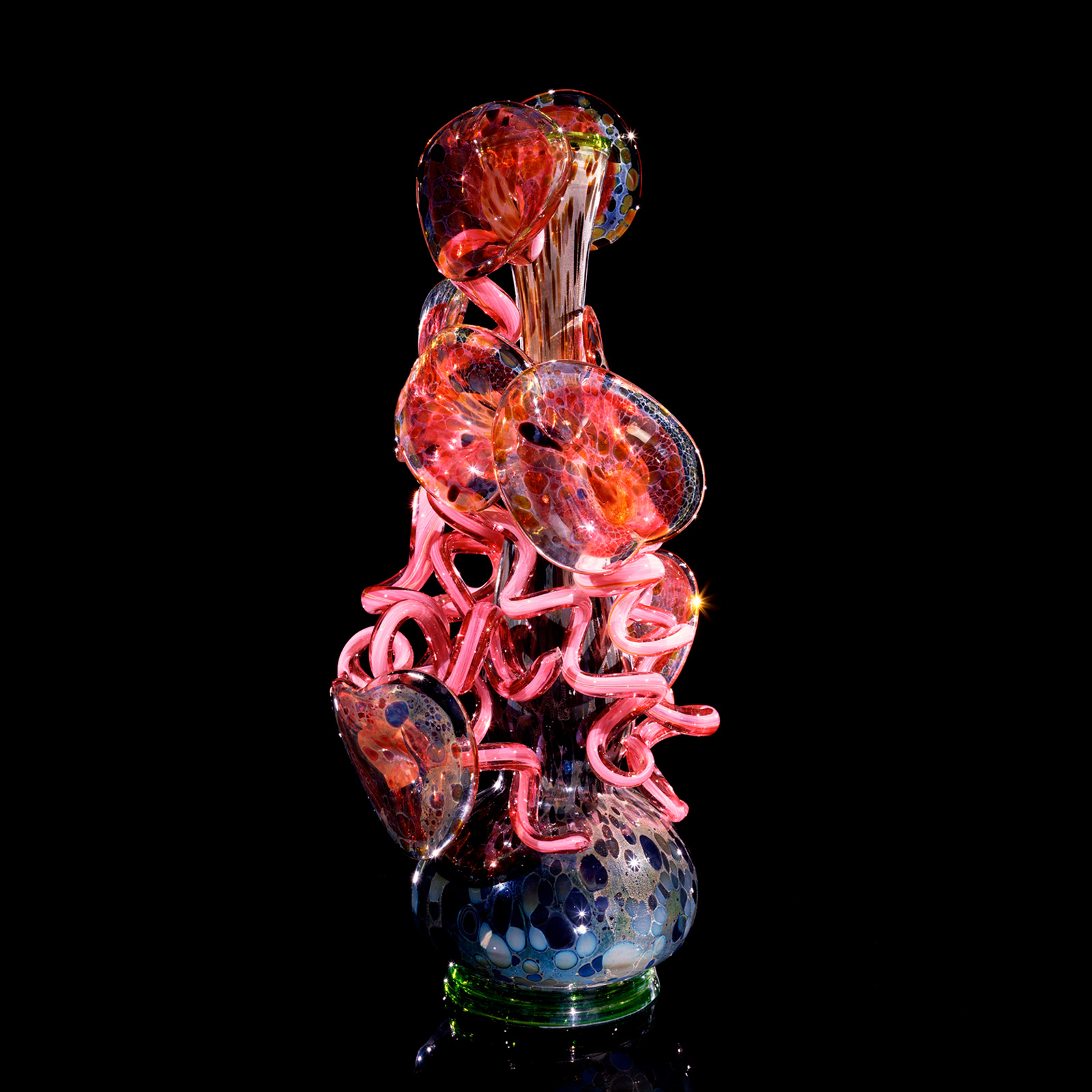 Chihuly, Terre Verte Venetian with Pink Lilies, 1991
