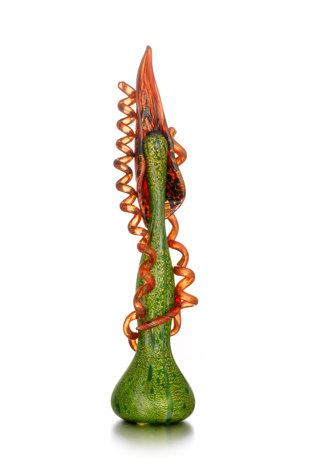 Dale Chihuly, Forest Green Piccolo Venetian with Brown Leaf and Coils, 1999
