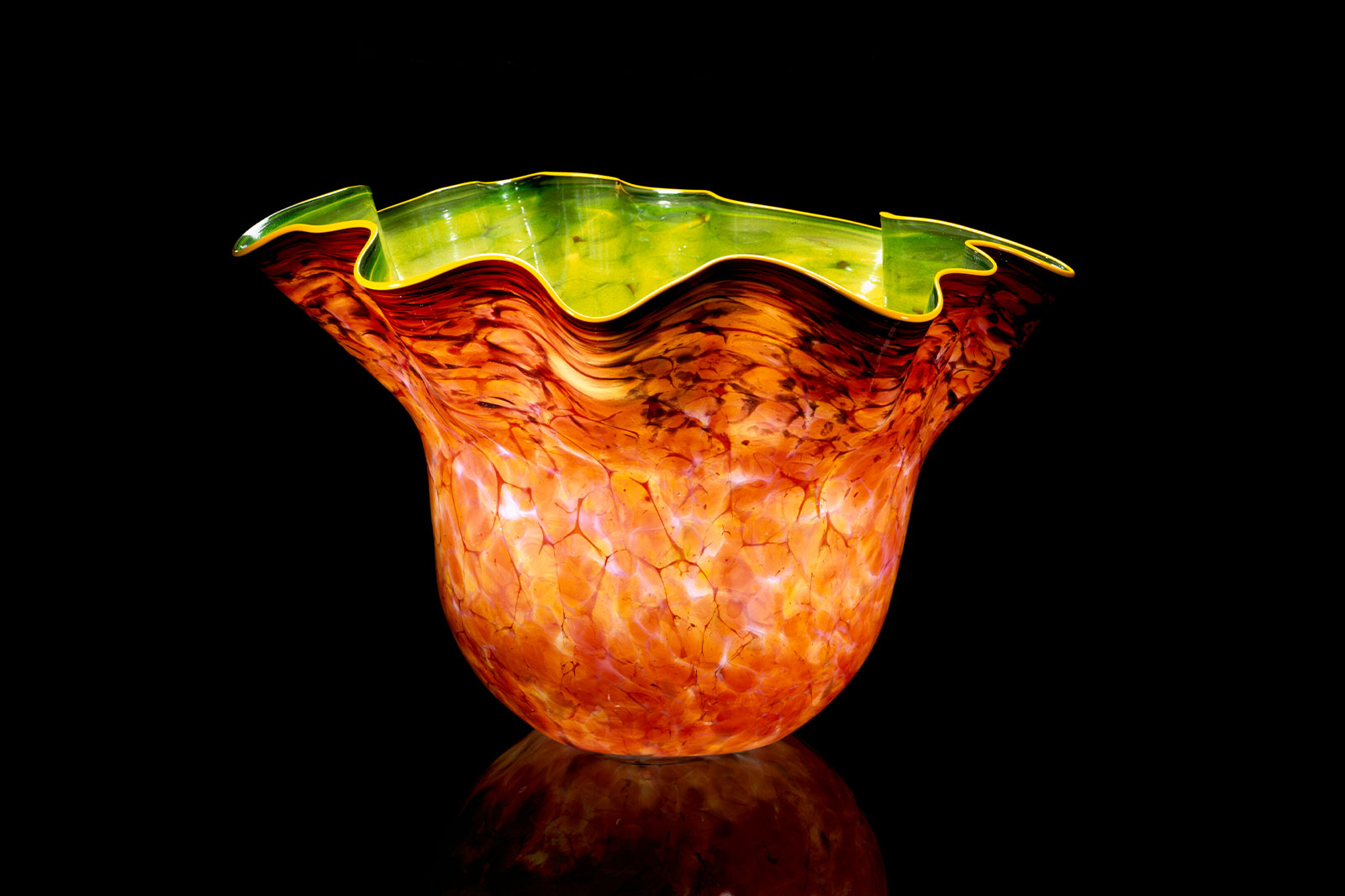 Pine Green Macchia with Golden Lip Wrap, 1999, Dale Chihuly