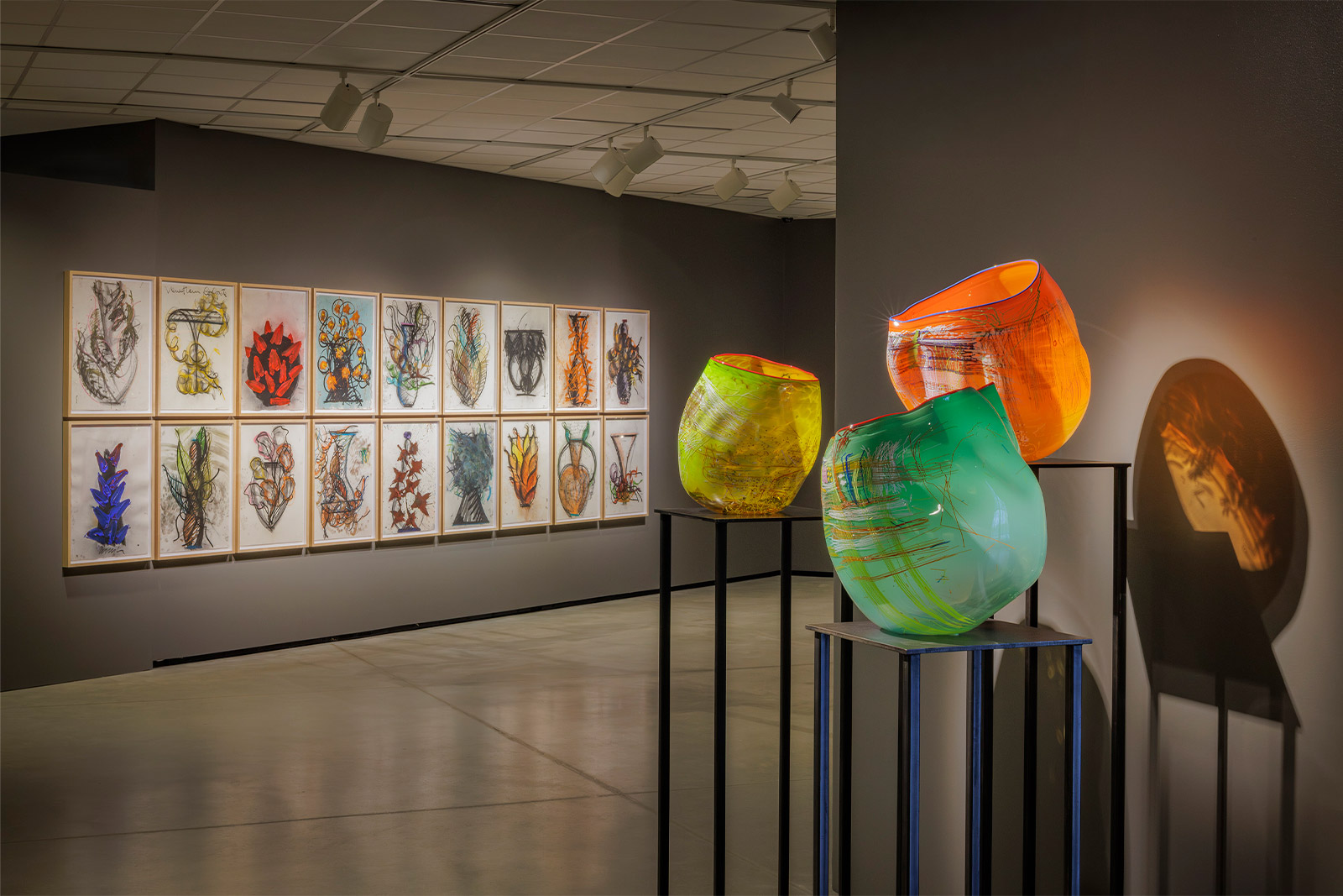 Dale Chihuly, Venetian Drawings and Soft Cylinders, installed 2026