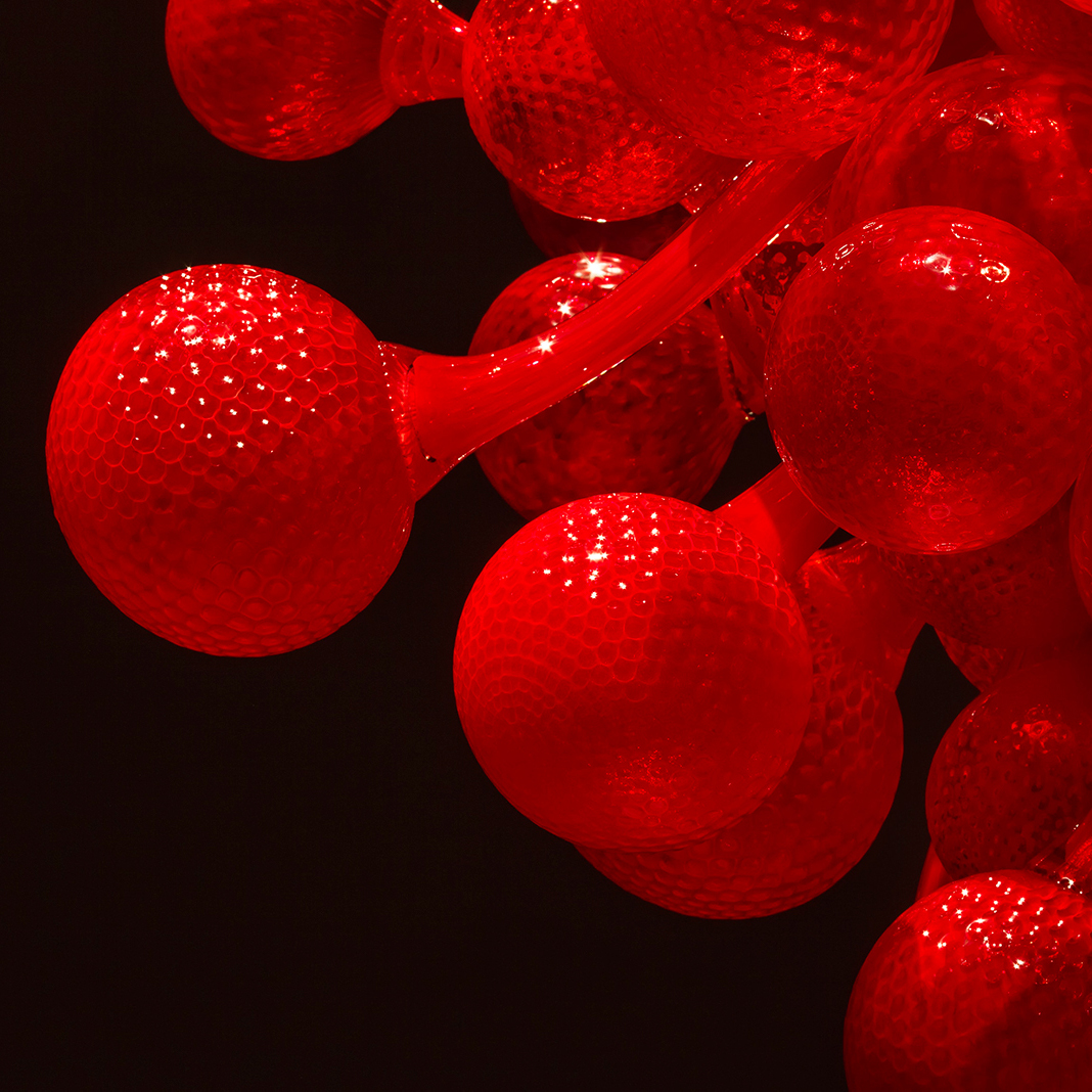 Ruby Pineapple Chandelier by Dale Chihuly