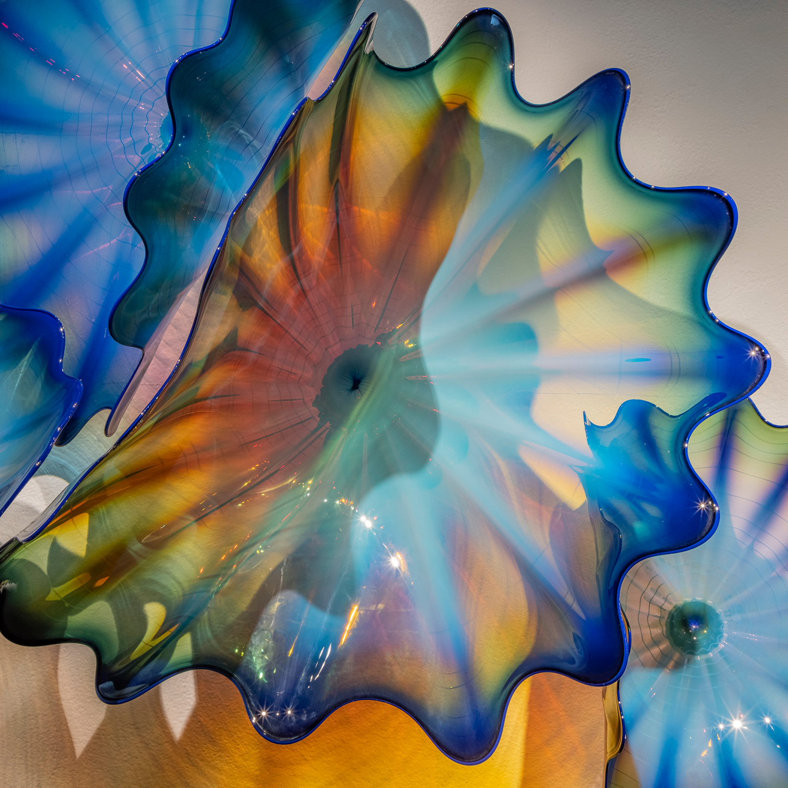 Azurite Copper Persian Wall (detail), 2019 by Dale Chihuly