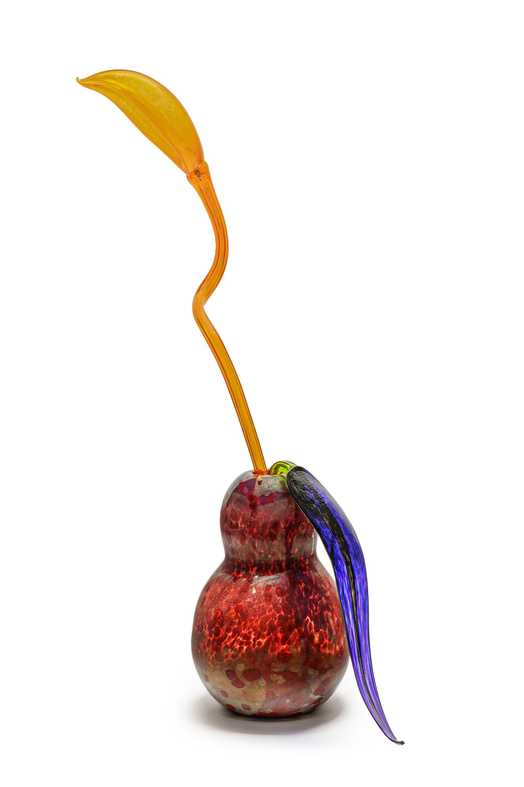 Dale Chihuly, Dark Ruby Ikebana with Goldenrod Stem and Purple Leaf, 2002