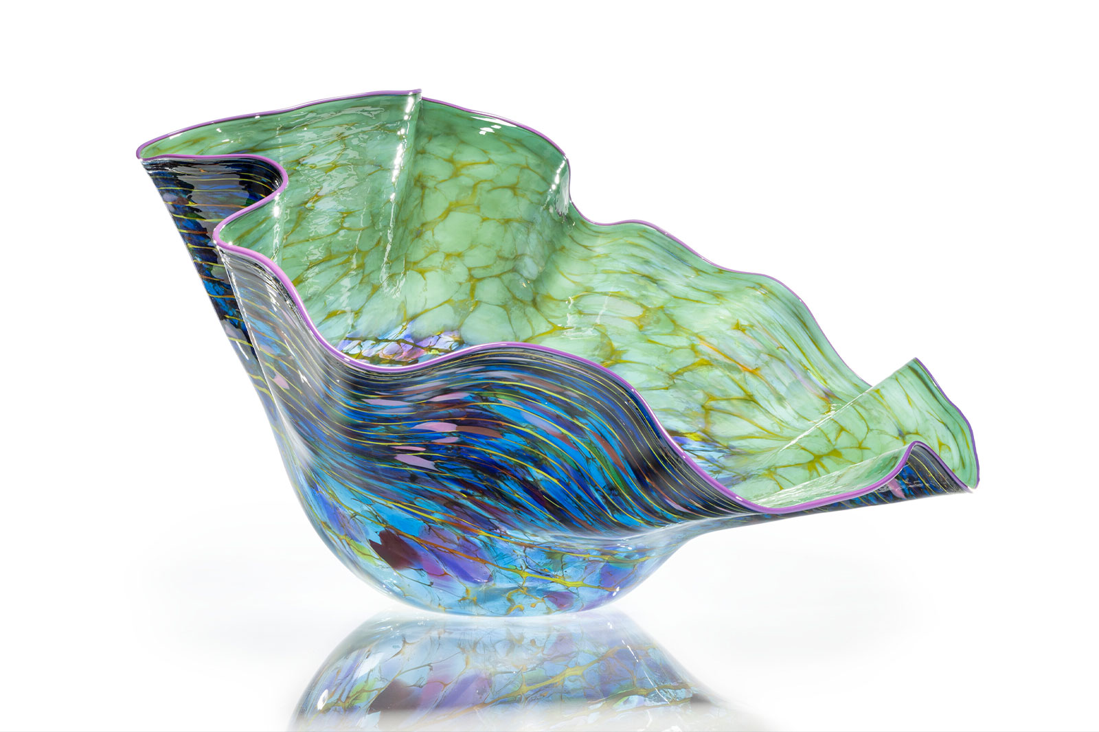 Shale Green Macchia with Lavender Lip Wrap, 2007 by Dale Chihuly