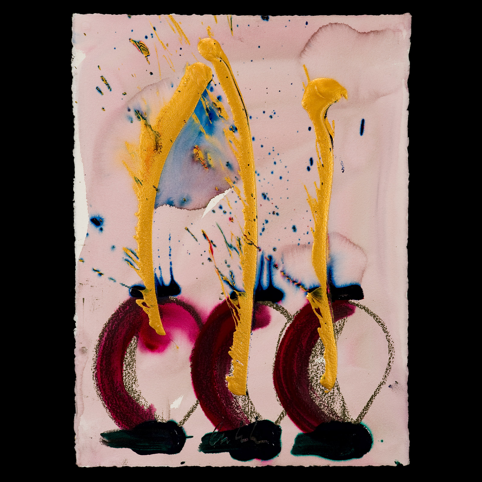Dale Chihuly, Trio of Burgundy Ikebana Drawing, 2008