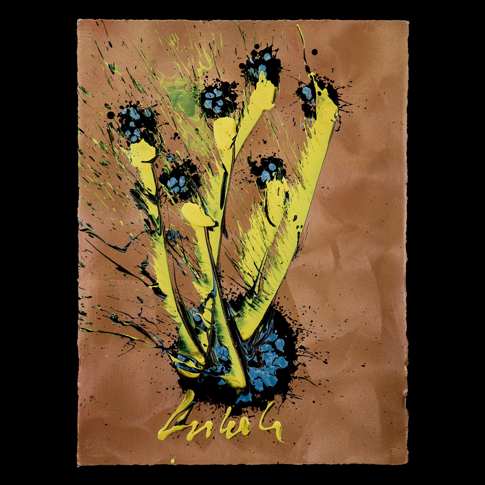 Dale Chihuly, Burned Black Ikebana Drawing, 2008