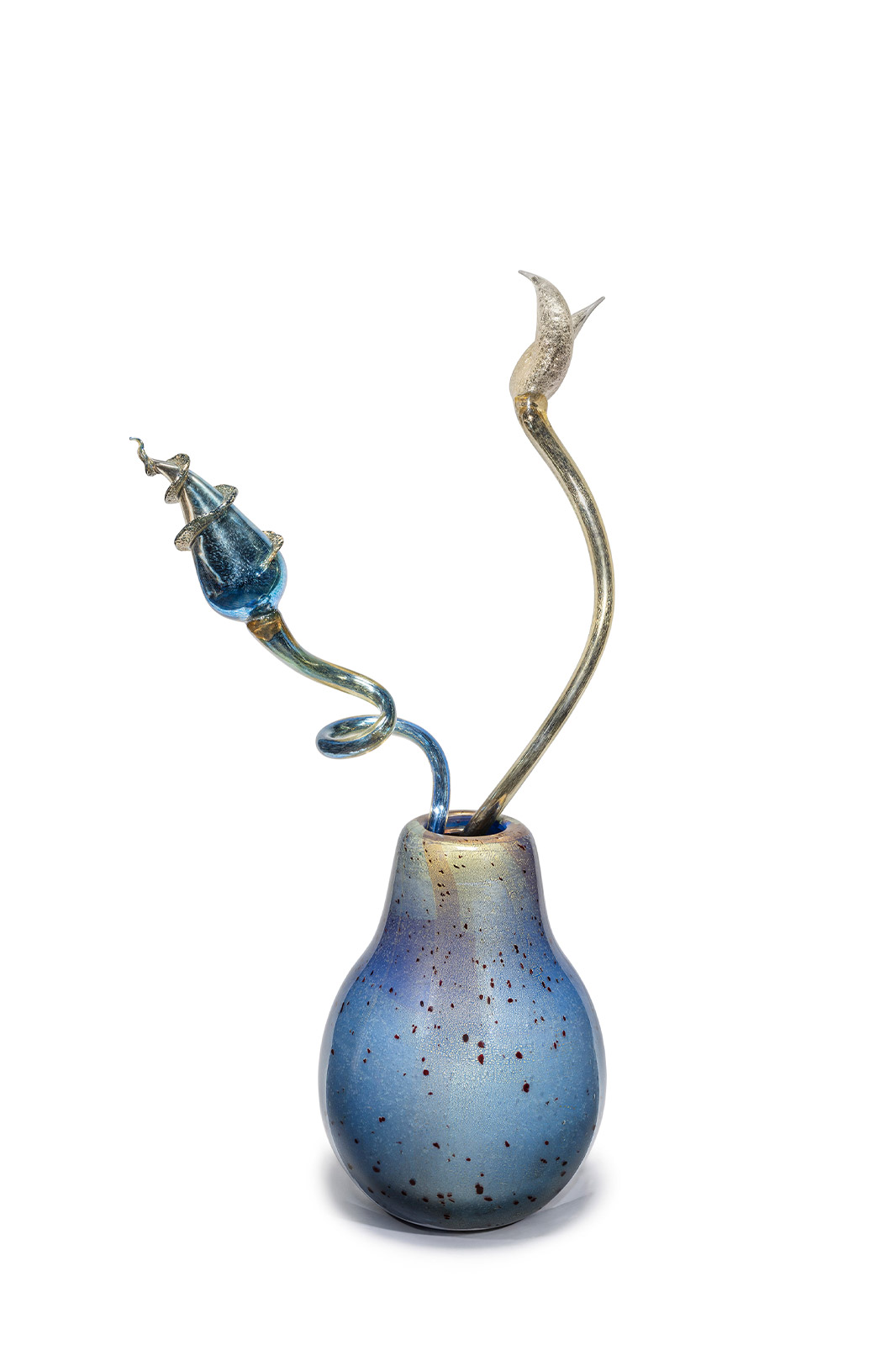 Dale Chihuly, Silvered Dresden Blue Ikebana with Blue and Gold Stems, 2010