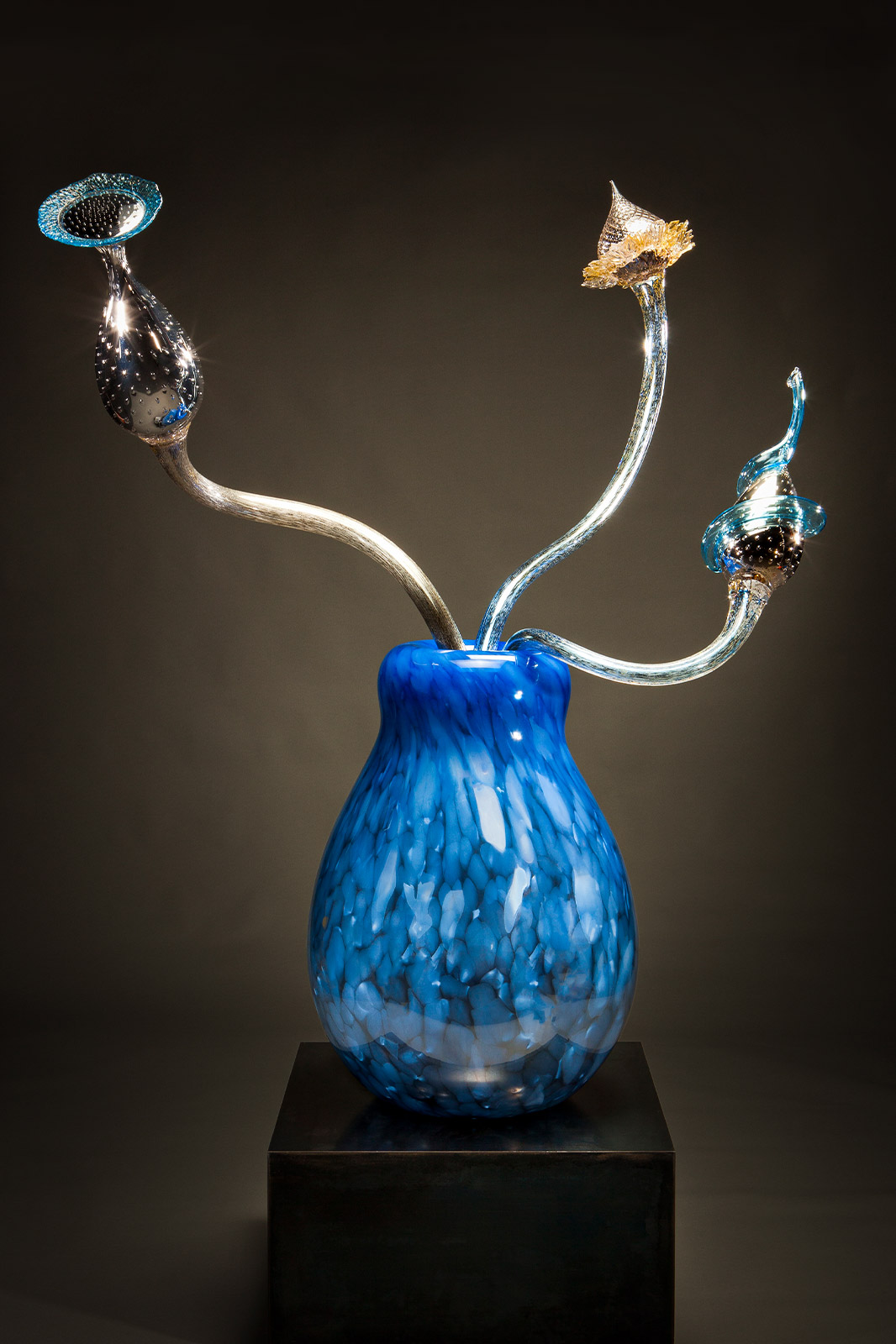 Dale Chihuly, Silvered Lapis Ikebana with Sterling Stems, 2010