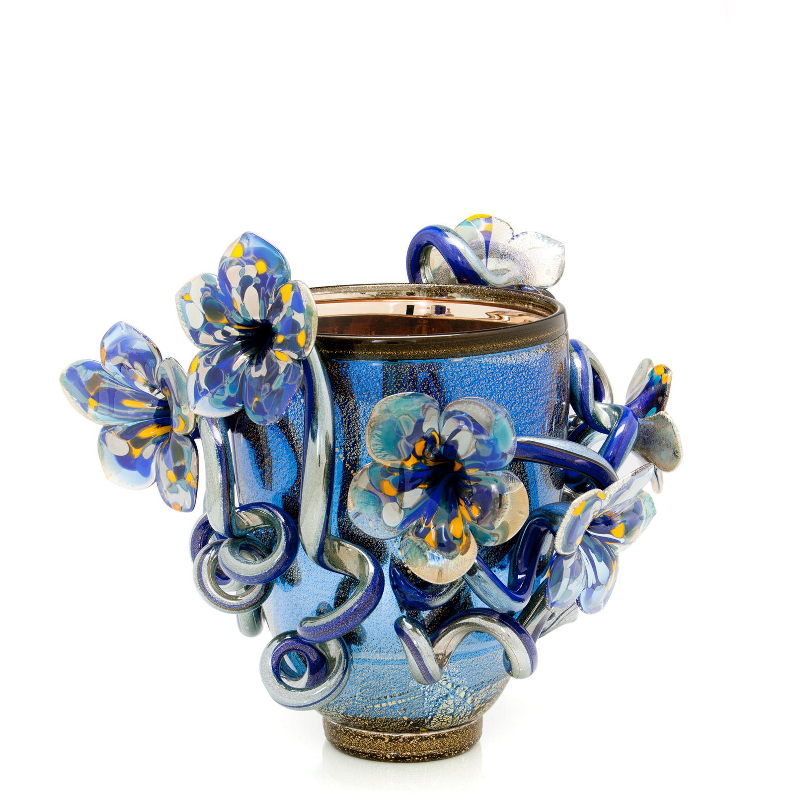 Chihuly, Silvered Indigo Venetian with Flowers, 2010