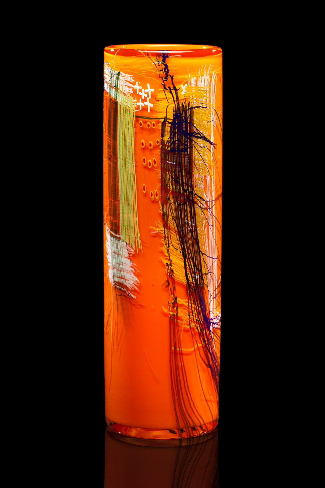 Dale Chihuly, Tangerine Blanket Cylinder, 2010