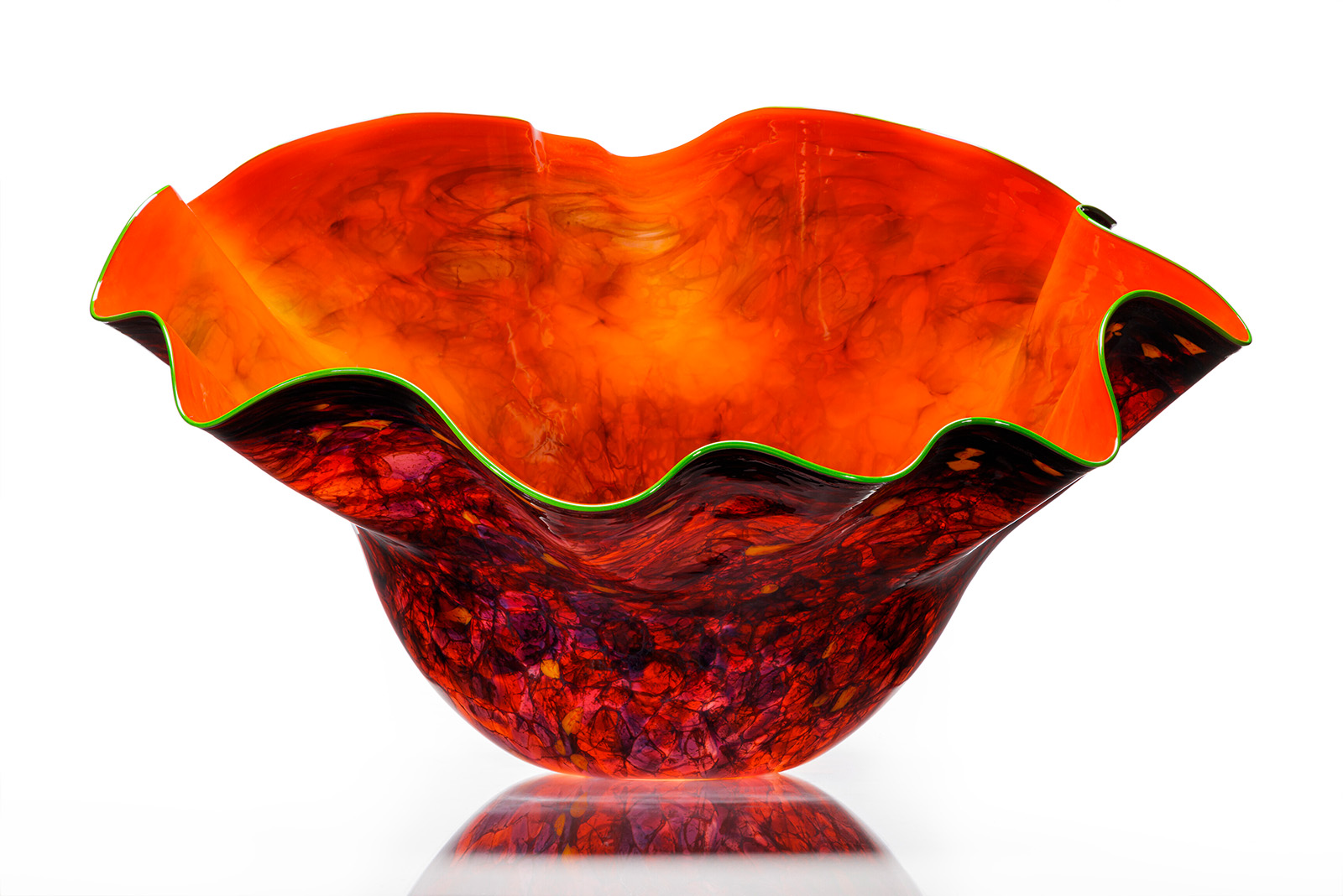 Chihuly, Chili Macchia with Peridot Lip Wrap, 2012