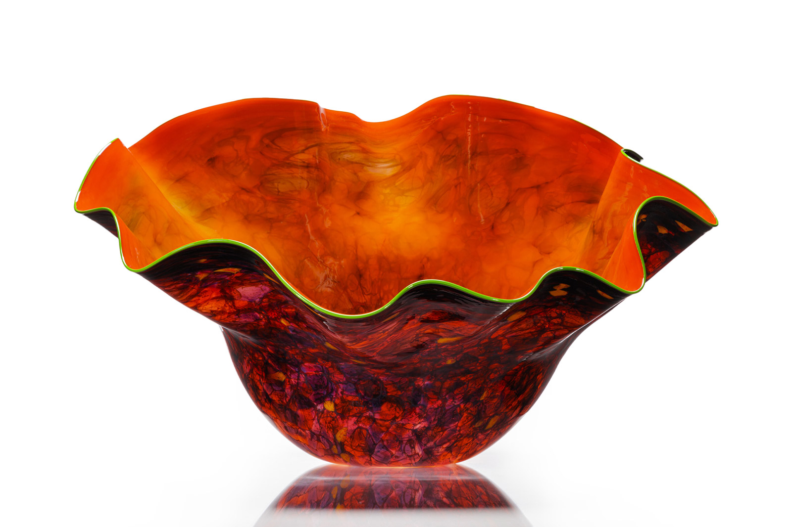 Dale Chihuly, Chili Macchia with Peridot Lip Wrap, 2012