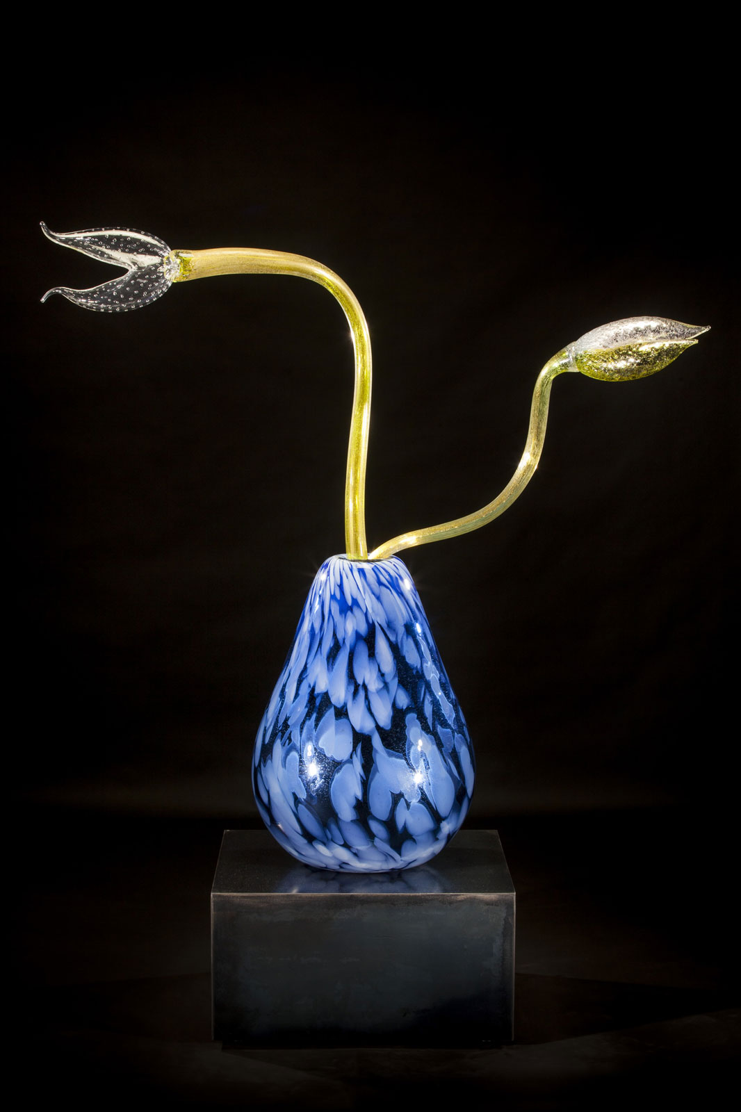 Galena Cobalt Ikebana with Olivene Stems, 2012 by Dale Chihuly