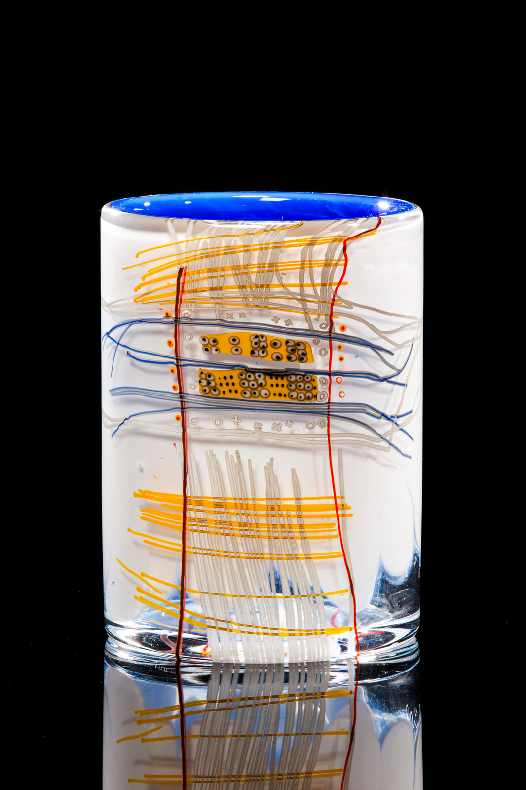 Dale Chihuly, Lapis White Cylinder with Drawing, 2012