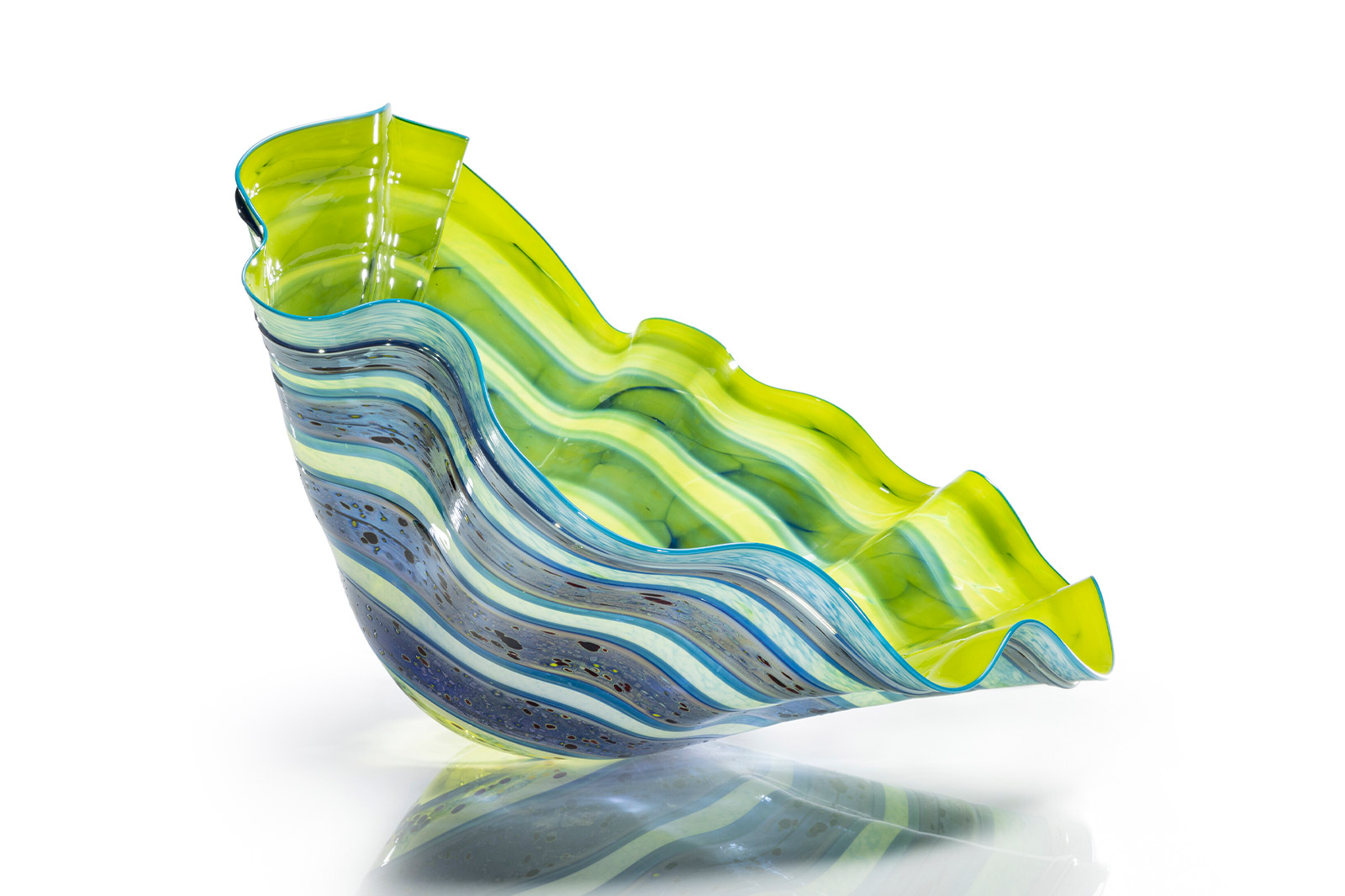 Lime Macchia with Aqua Lip Wrap, 2012 by Dale Chihuly