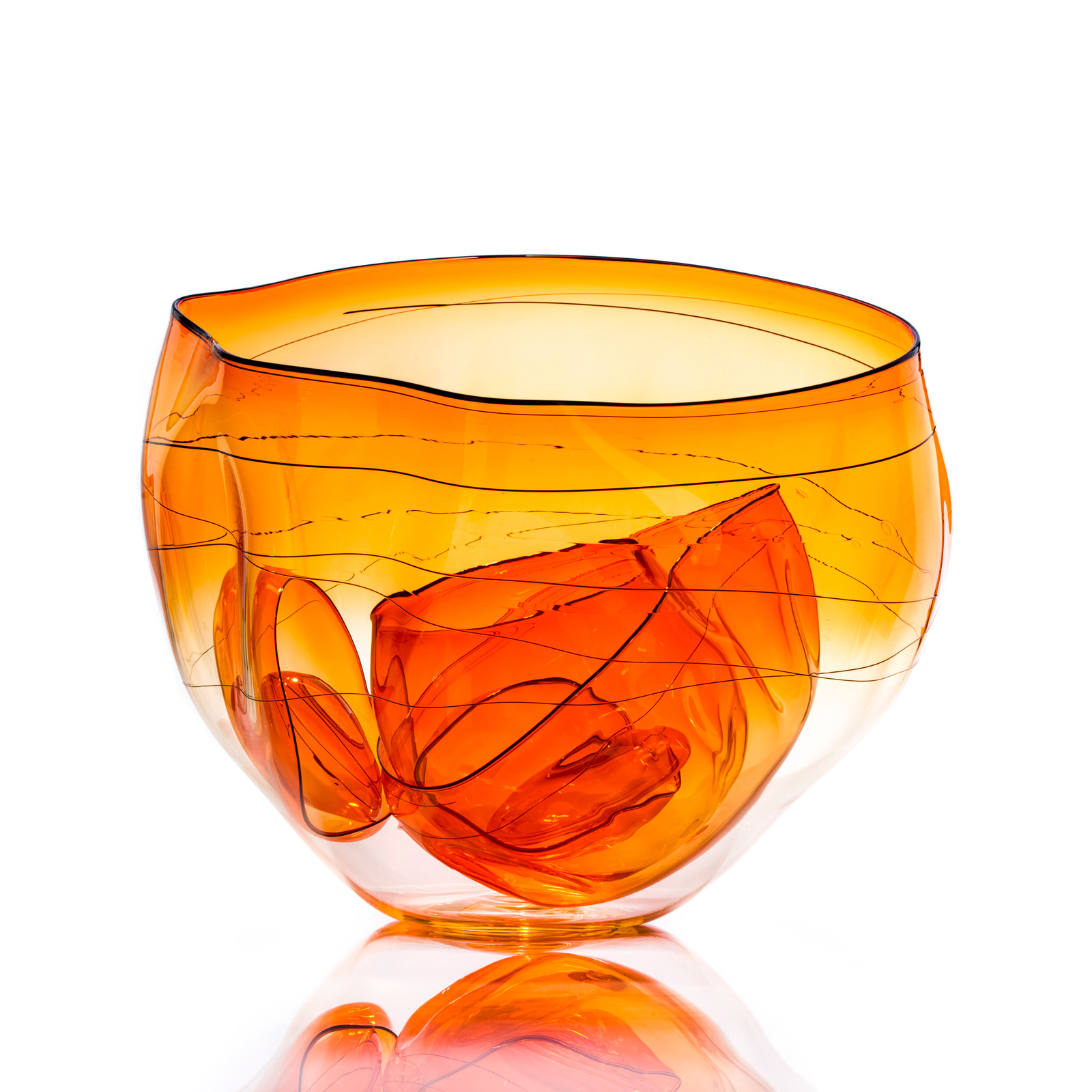 Chihuly, Fire Orange Basket Set, 2013