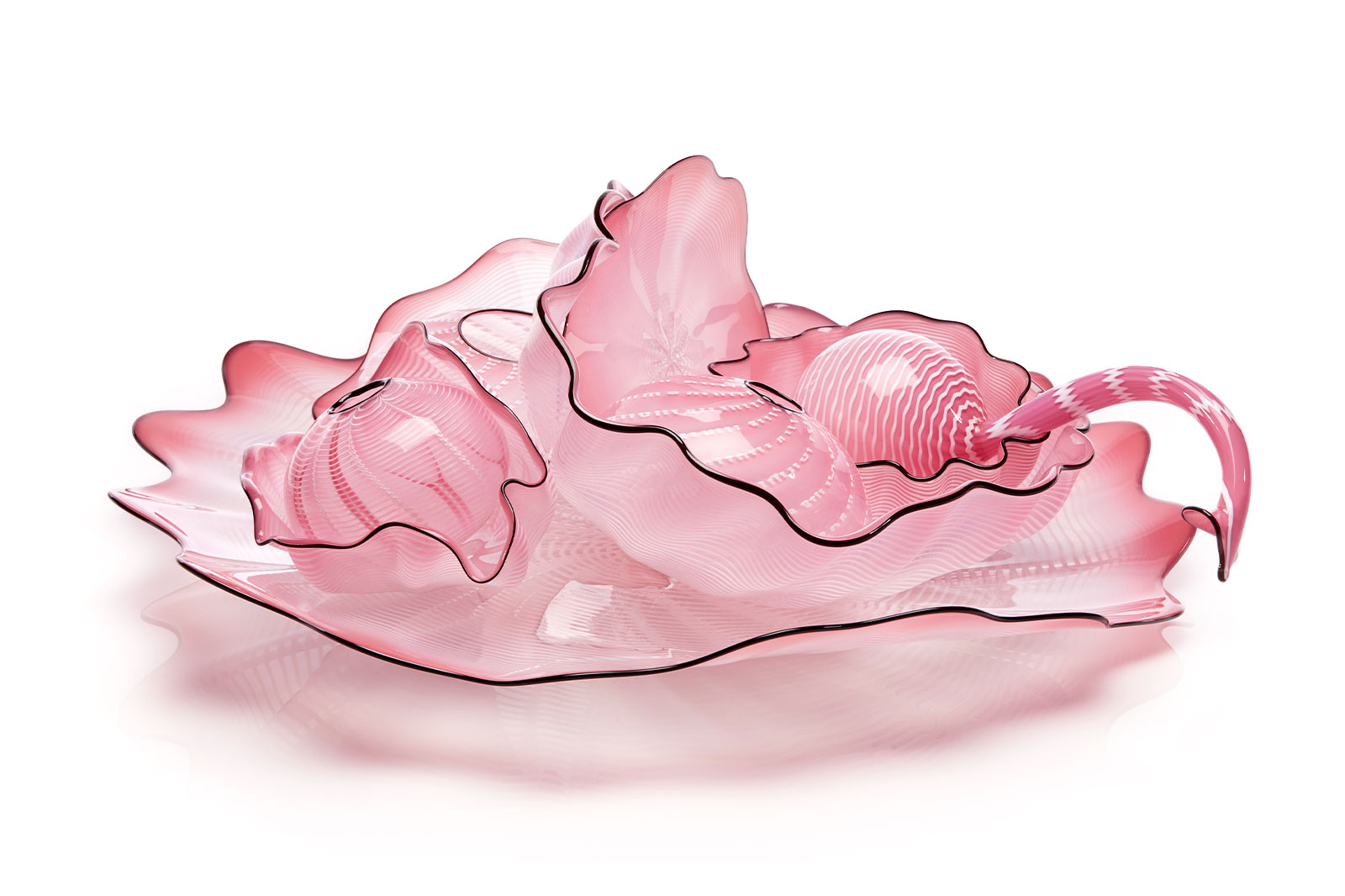 Springtime Pink Seaform Set with Kohl Lip Wraps, 2014, by Dale Chihuly