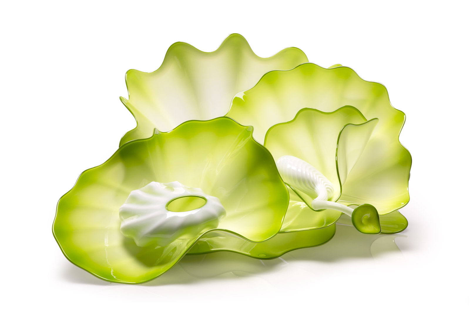 Dale Chihuly, White and Viridian Persian Set, 2014