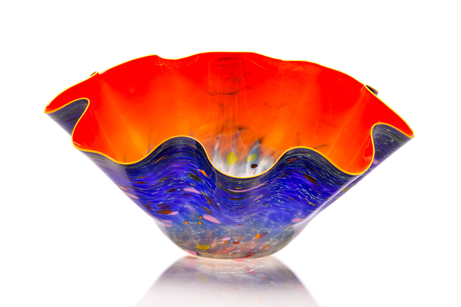 Sunset Macchia with Brilliant Yellow Lip Wrap, 2015, Dale Chihuly