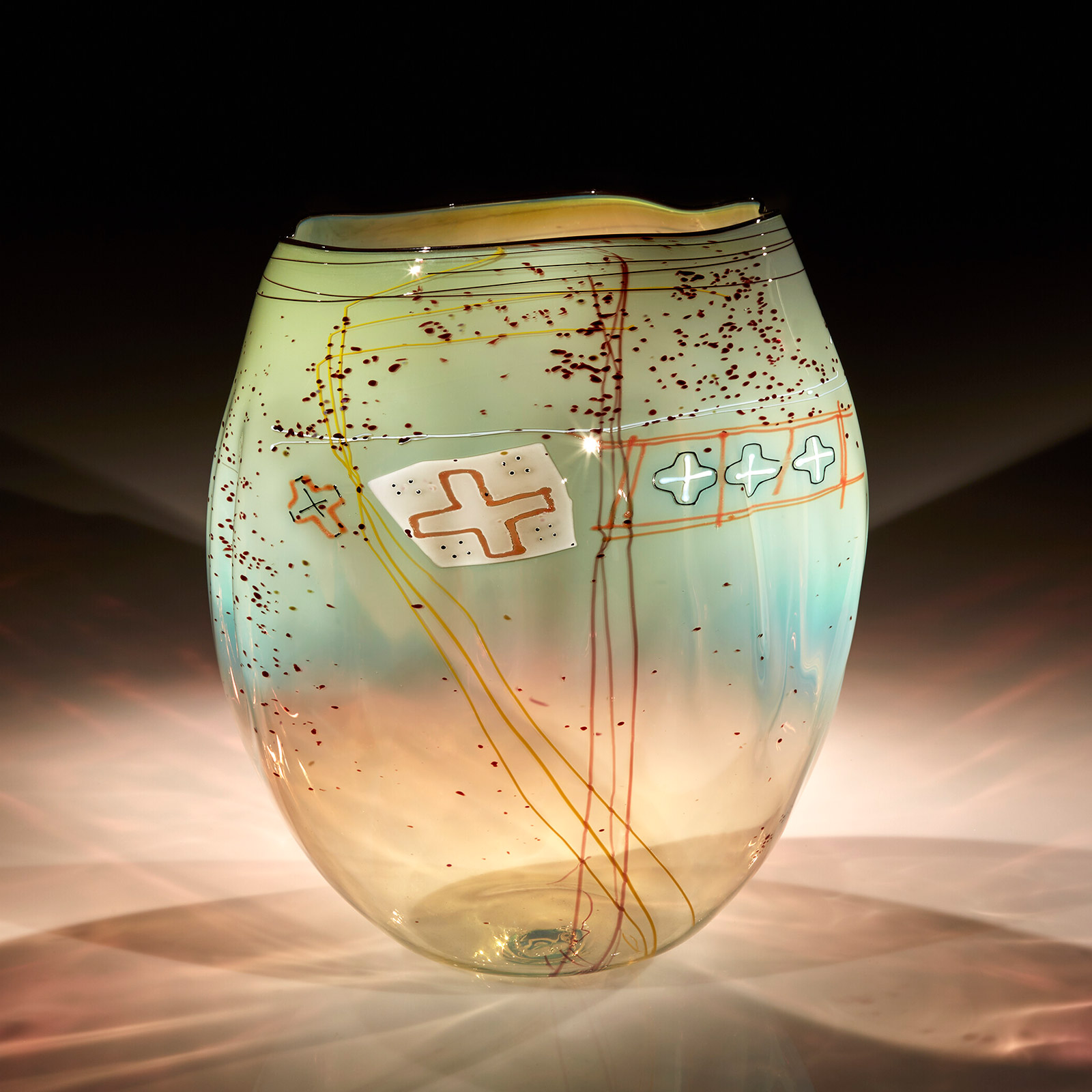 Dale Chihuly, Golden Celadon Basket with Drawing Shard, 2017