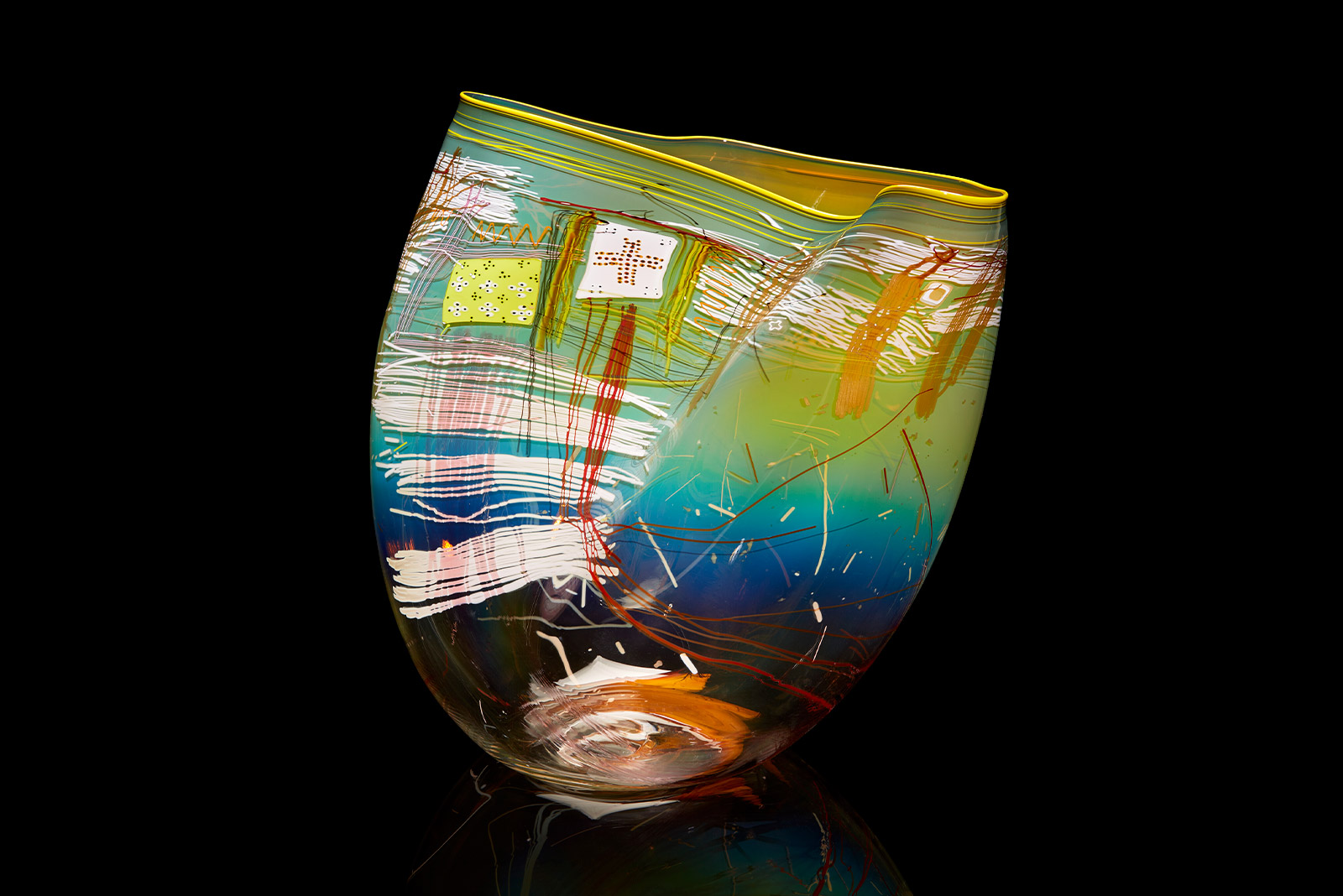 Chihuly, Golden Metallic Celadon Soft Cylinder, 2019