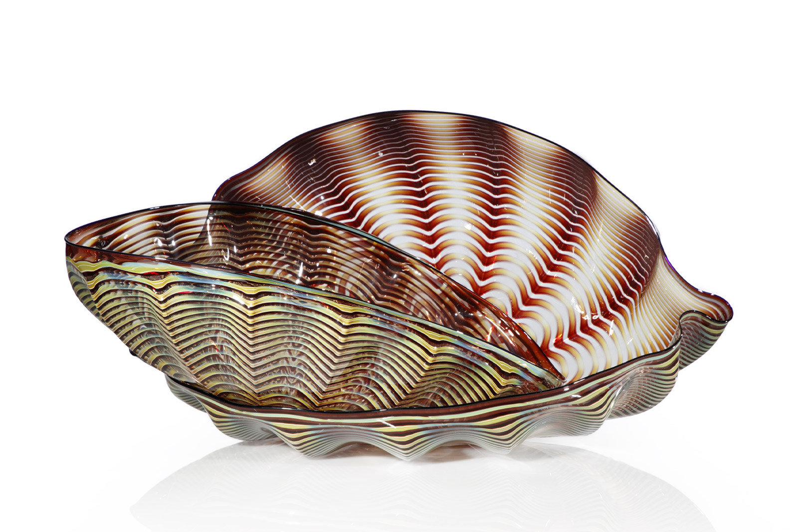 Dale Chihuly, Spiced Cider Seaform Set with Jet Lip Wraps, 1997