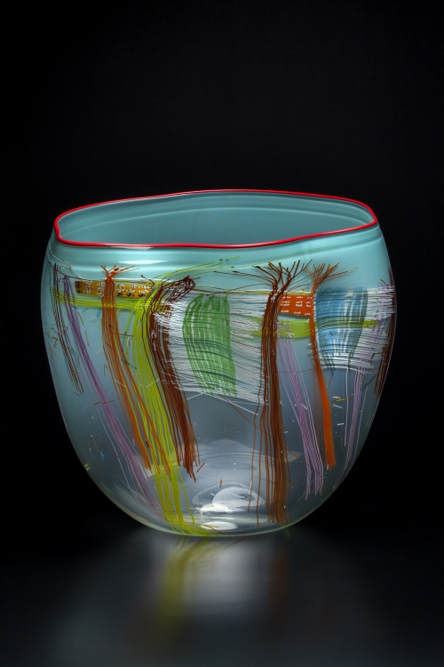 Aqua Soft Cylinder with Carmine Lip Wrap, 2014