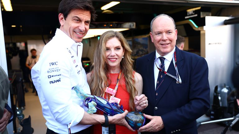 Mercedes Team Principal, Toto Wolff, Leslie Jackson Chihuly, and HSH Prince Albert.