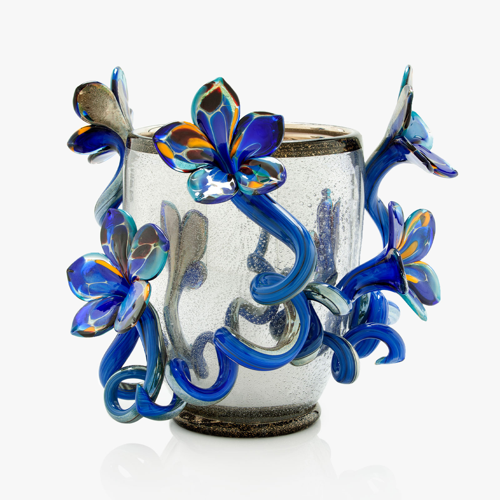 Silvered Venetian with Cerulean Flowers, 2014 by Dale Chihuly