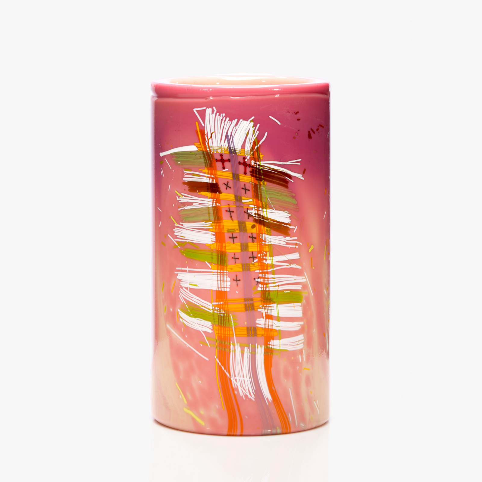 Dale Chihuly, Peach Cylinder with Indian Blanket Drawing, 2016