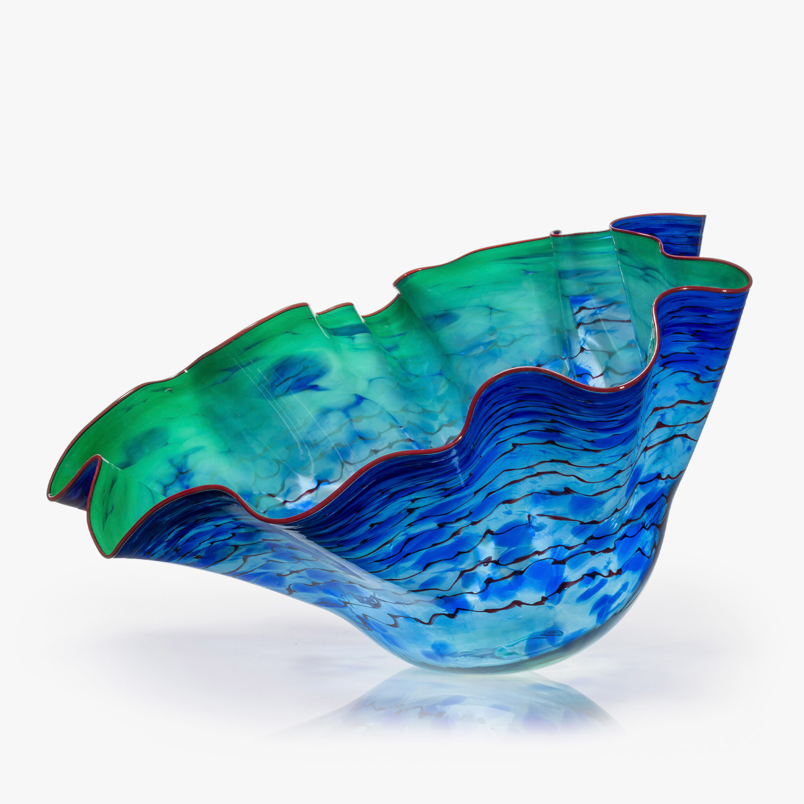 Dale Chihuly, Seagrass Macchia with Red Lip Wrap, 2024