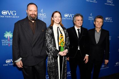 Yorgos Lanthimos, Emma Stone, Mark Ruffalo, and Willem Dafoe